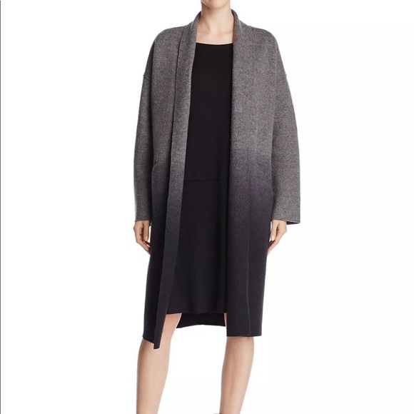 Eileen Fisher Plus Ombré Merino Wool Kimono Coat - Picture 6 of 8